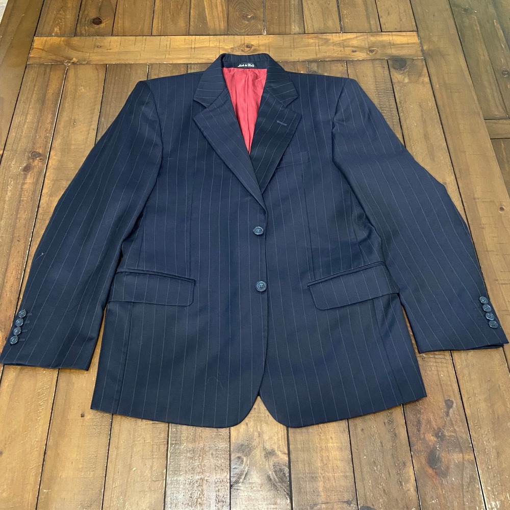 Angelo Donati Couture Italy Blazer 36s Ermenegildo Zegna Traveller Wool Navy